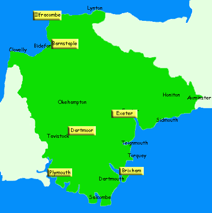 Weather Devon map